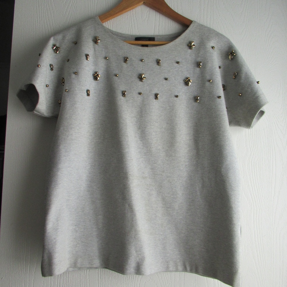 J Crew Gray Tee Sweater